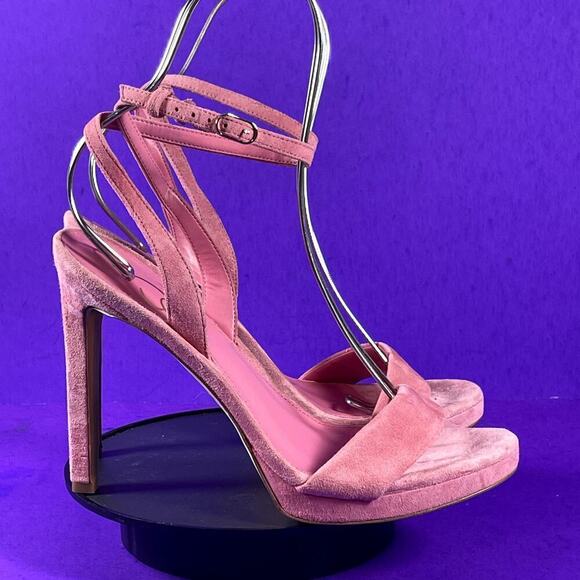 Sam Edelman Pink Suede Jade Ankle Strap Sandal‎ Women's Shoe Size 8.5-NEW - Picture 1 of 8